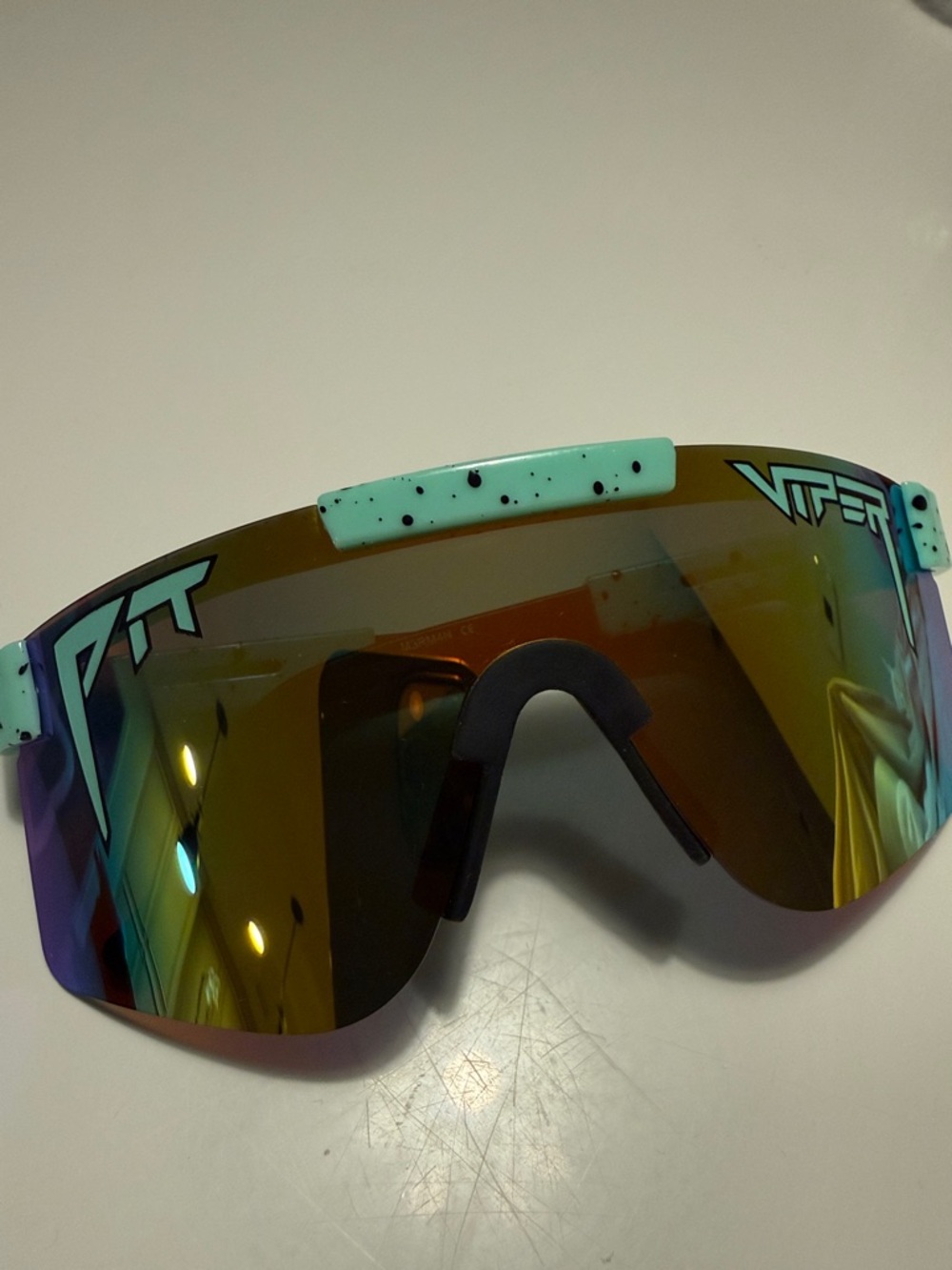 Pit Viper Kids Junior Sunglasses Mint Speckle with Purple/Blue Mirrored Lens